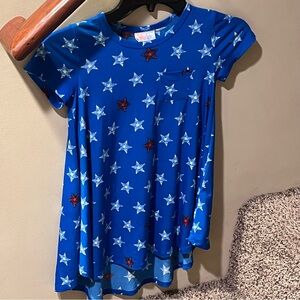 LuLaRoe Kids Blue Dress with Star Pattern